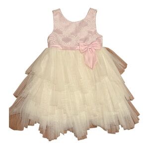 American Princess elegant blush satin gown with delicate lace accents